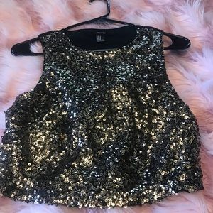 Gold shimmery crop top